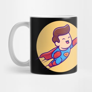 Cute SuperHero Flying Cartoon Mug